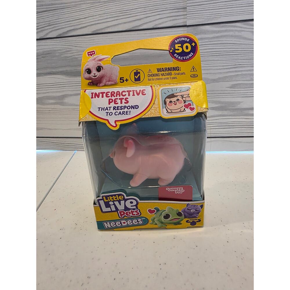 Little Live Pets Oinkee Pig Toy NeeDees Pocket Size Pet 50 Sound Reactions